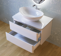 Тумба под раковину RAVAL Moon 75 подвесная белая (Moo.01.75/P/W)