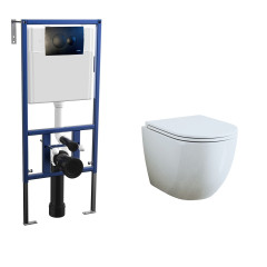 Комплект унитаза Bauedge BL0001-HQ с инсталляцией Nova NV4501 и кнопкой Nova NV7313