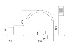 Смеситель на борт ванны Bugnatese Stone 9355