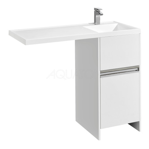 Тумба для раковины AQUATON Лондри 400 под стиральную машинку, белая (1A236001LH010)