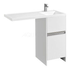 Тумба для раковины AQUATON Лондри 400 под стиральную машинку, белая (1A236001LH010)