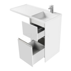 Тумба для раковины AQUATON Лондри 400 под стиральную машинку, белая (1A236001LH010)