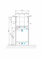 Тумба для раковины AQUATON Лондри 400 под стиральную машинку, белая (1A236001LH010)
