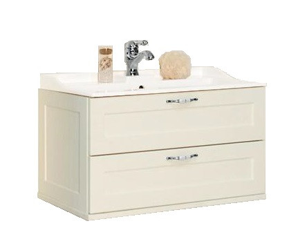 Тумба под раковину AQUATON Леон 80 подвесная, дуб белый (1A186301LBPS0)