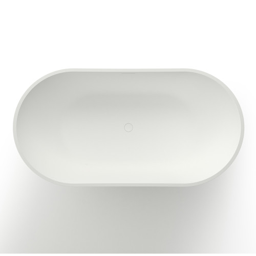 Ванна из искусственного камня Azario JENNER 1630x850x640 свободностоящая белая матовая, с белым матовым донным клапаном (JEN16385S)
