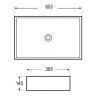 Раковина Azario 65,5х39.5х14 накладная, прямоугольная, белая (AZ416)