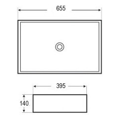Раковина Azario 65,5х39.5х14 накладная, прямоугольная, белая (AZ416)