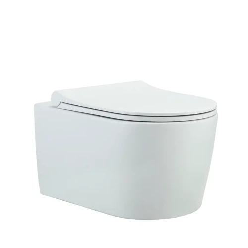 Унитаз подвесной beWash Albano безободковый с сиденьем микролифт белый глянец 36383201 + EVB6388