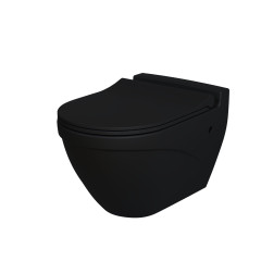 Унитаз Nord 133T20201 (535*385*360) ЧЕРНЫЙ МАТОВЫЙ подвесной с тонкой крышкой
