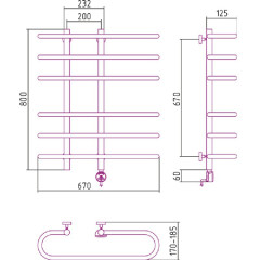 Электрический полотенцесушитель Сунержа Фурор 800x700