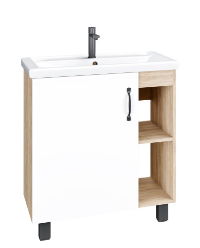 Тумба напольная Grossman ФЛАЙ-70 см дуб сонома/белая (ум.Фостер-70)