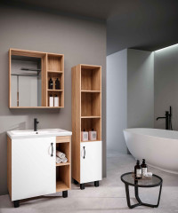 Тумба напольная Grossman ФЛАЙ-70 см дуб сонома/белая (ум.Фостер-70)