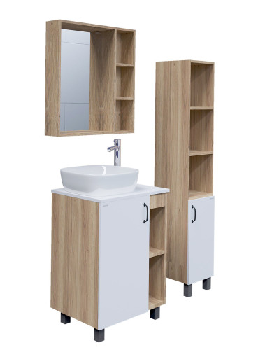 Тумба напольная Grossman ФЛАЙ-70 см дуб сонома/белая (ум.Фостер-70)