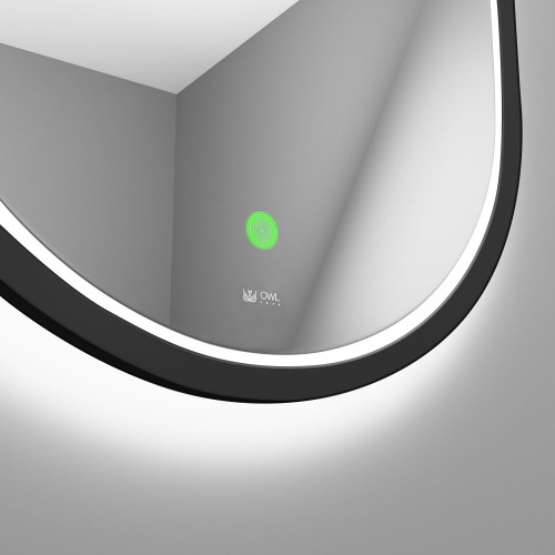 Зеркало OWL 1975 LANGAS BLACK с LED подсветкой и сенсором, 400х800