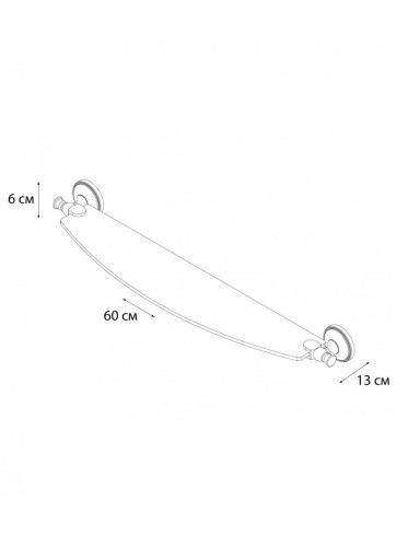 Полка стеклянная Fixsen Alfa, античная латунь (GR-9503)