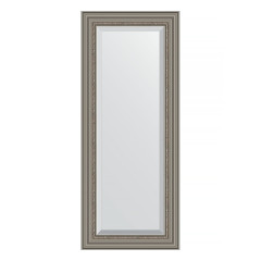 Зеркало настенное с фацетом EVOFORM в багетной раме римское серебро, 56х136 см, BY 1257