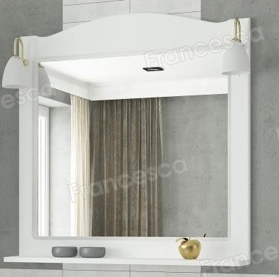 Зеркало Francesca Империя П 80 белый (полотно+светильники Изабель)