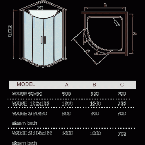 Душевая кабина WeltWasser WW1000 Waise 90x90