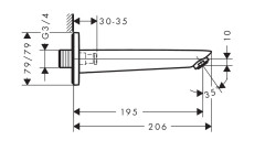71410000 Logis излив на ванну, хром