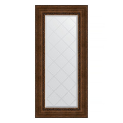 Зеркало настенное с гравировкой EVOFORM в багетной раме состаренная бронза с орнаментом, 62х132 см, BY 4085