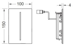 Кнопка смыва Tece Filo Urinal 7,2В 9242071 для писсуара