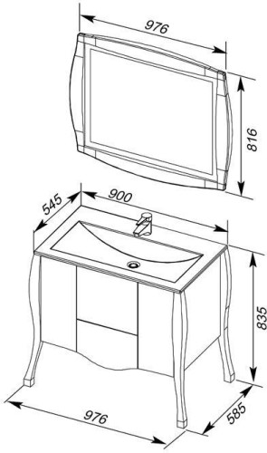 Мебель для ванной Aquanet Виктория 90 олива