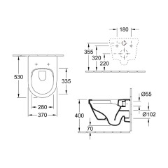Унитаз подвесной Villeroy&amp;Boch ARCHITECTURA, безободковый, Альпийский белый