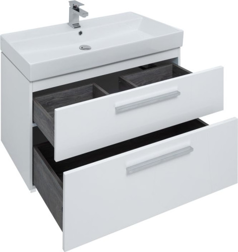 Тумба с раковиной Aquanet Nova 90 белый (2 ящика)