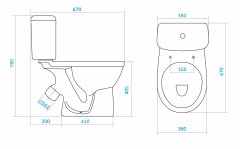 Santek Бореаль Унитаз-компакт с антивсплеском и сидением микролифт
