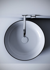 Olympia Metamorfosi, накладная круглая раковина 45xh14 см, с донным клапаном, цвет белый глянцевый