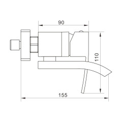 Смеситель для ванны Rose R1552H, черный