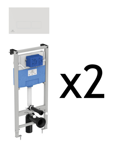 Промо-комплект: 2 Инсталляции Ideal Standard PROSYS FRAME 120 M, - 2 панели смыва (цвет белый) в подарок (TT00007/121AC)