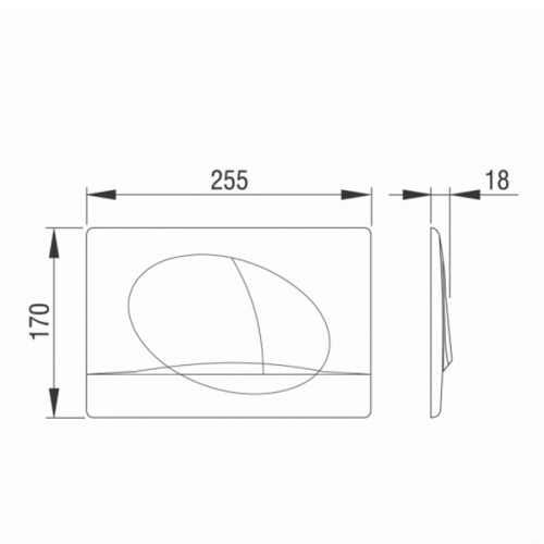 Кнопка смыва Pestan Fluenta 25.5х1.8х17 для инсталляции, пластик, цвет Хром (40006358)