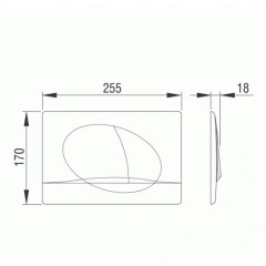 Кнопка смыва Pestan Fluenta 25.5х1.8х17 для инсталляции, пластик, цвет Хром (40006358)