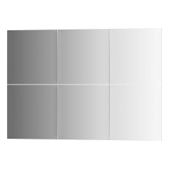 Зеркальная плитка с фацетом 15 мм - комплект 6 шт квадрат 20х20 см; серебро Refractive EVOFORM BY 1527