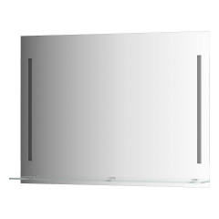Зеркало настенное c полочкой и 2-мя встроенными LED-светильниками Ledline-S EVOFORM 100x75 см, BY 2166