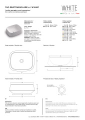 White Tao, накладная прямоугольная раковина 50x42x18h см, цвет белый глянцевый