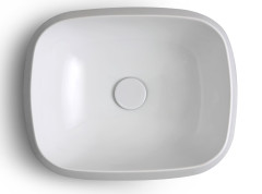 White Tao, накладная прямоугольная раковина 50x42x18h см, цвет белый глянцевый