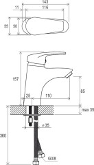 Смеситель для раковины Ravak NEO Керамический картридж (X070023)