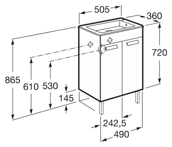 DEBBA Модуль д/раковины 500 мм, белый