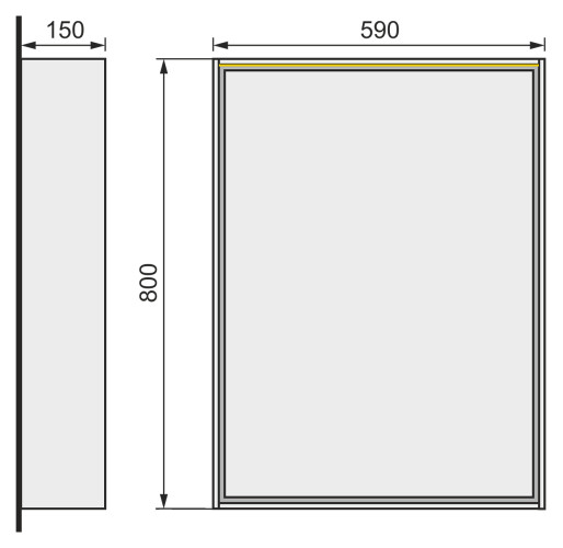 Зеркало RAVAL Frame 60 Белое с подсветкой (сенсор) (Fra.02.60/W)