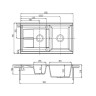 Кухонная мойка AQUATON Делия 87, две чаши, серая (1A716232DE230)