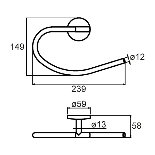 Кольцо для полотенец Milardo Cadiss CADSM00M52
