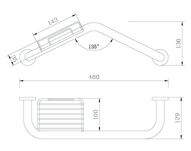 Поручень 46см. с мыльницей RUSH Bianki (BI76910)