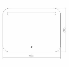 AZARIO зеркало Веста 915х685 c подсветкой и диммером, сенсор выкл (ФР-00000948)