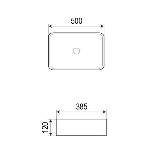 Раковина Azario 500х 385х120 накладная, белый (AZ-2242)