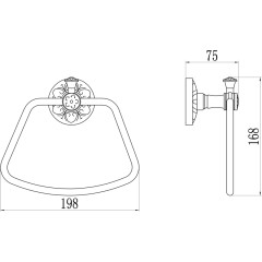 Держатель для полотенец кольцевой S-005860C Savol бронза