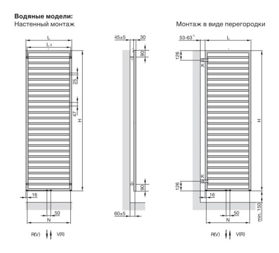 Полотенцесушитель Zehnder Quaro Inox QAI-180-060 Inox