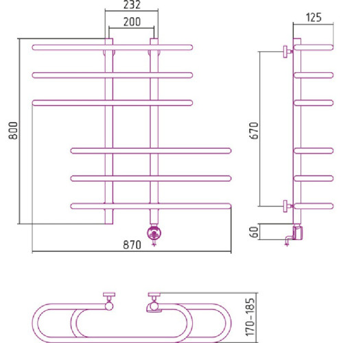 Электрический полотенцесушитель Сунержа Фурор 800x900