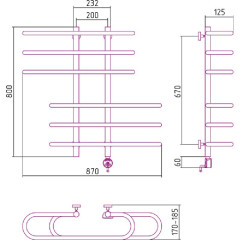Электрический полотенцесушитель Сунержа Фурор 800x900